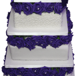 Purple rose wedding cake