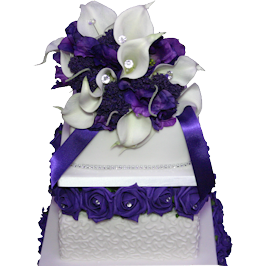 Purple Rose Cornelli Wedding Cake