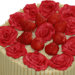 Strawberry Cigarello Heart Cake