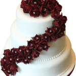 Burgandy Rose - Kimboscakes Burgundy Rose wedding cake london