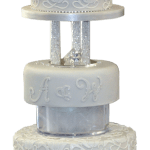 Calla Lily Monogram Wedding Cake - Kimboscakes Calla Lily Monogram Wedding Cake