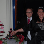 Pink stargazer lily weddng cake colchester