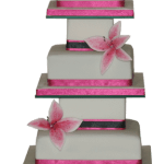 Pink stargazer lily weddng cake colchester