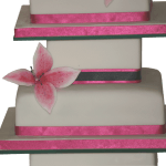 Pink stargazer lily weddng cake - Kimboscakes Pink stargazer lily weddng cake colchester