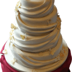 Sash and Rose wedding cake - Kimboscakes Butterfly Rose Drape Wedding Cake Leicester