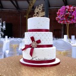 Quilted Wedding Cake with Diamante Brooch