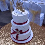 Quilted Wedding Cake with Diamante Brooch