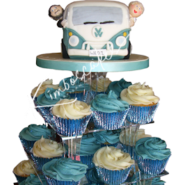 VW Camper Van With Cup Cakes