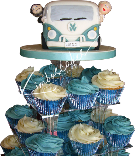 VW Camper Van With Cup Cakes